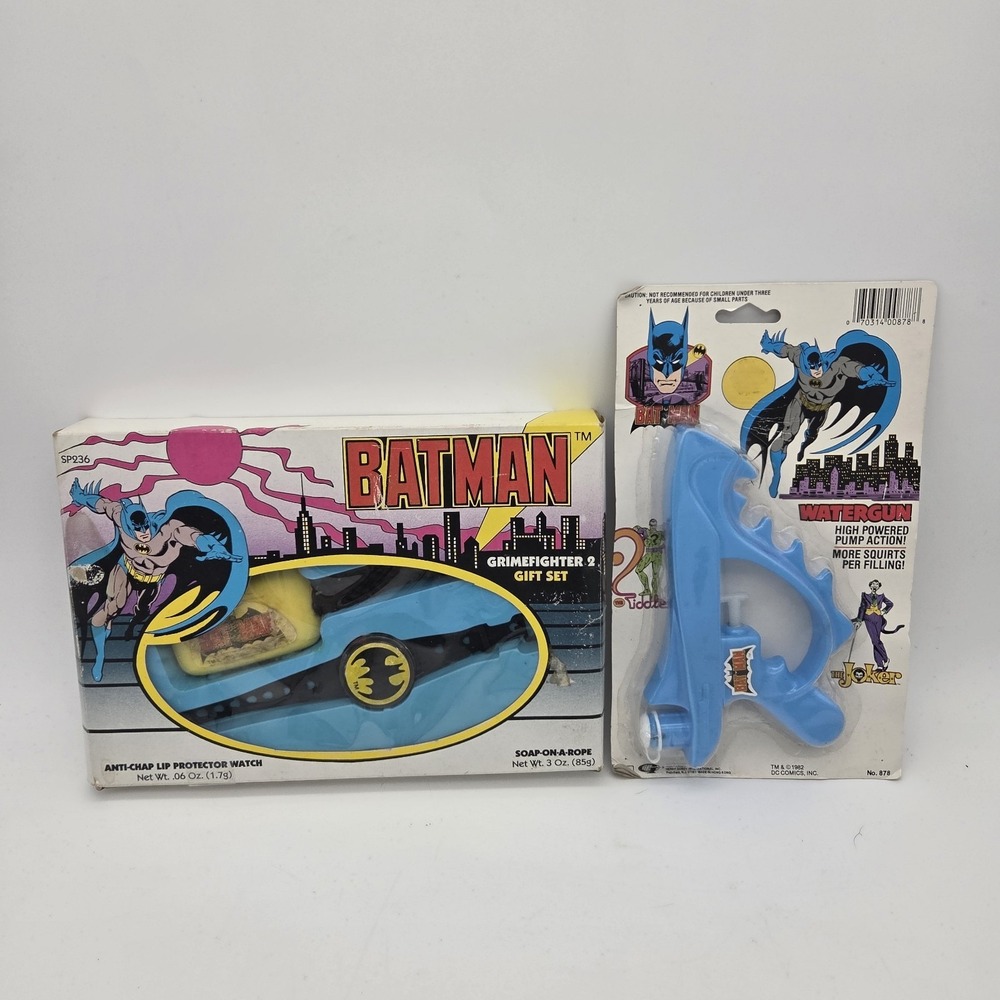 VTG Batman Watergun Pump Action Toy 1989 & Anti-Chap Lip Protector Watch